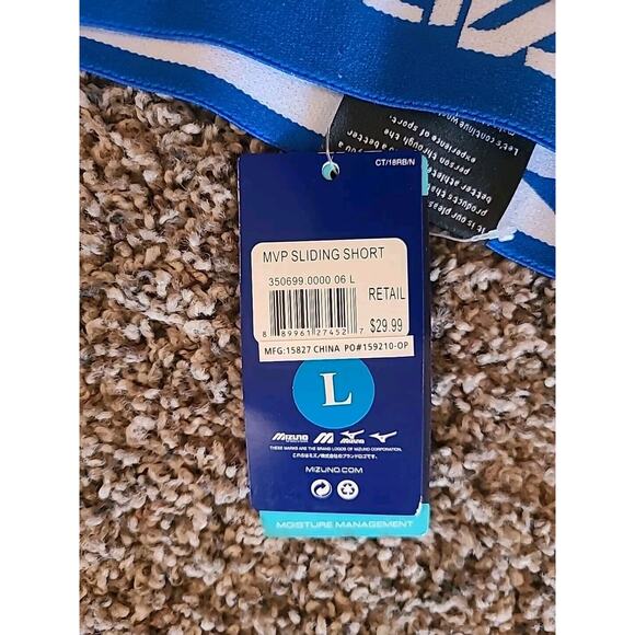 Mizuno Mens Elite Sliding Shorts Performance Padded Sliders White LARGE - Picture 7 of 9